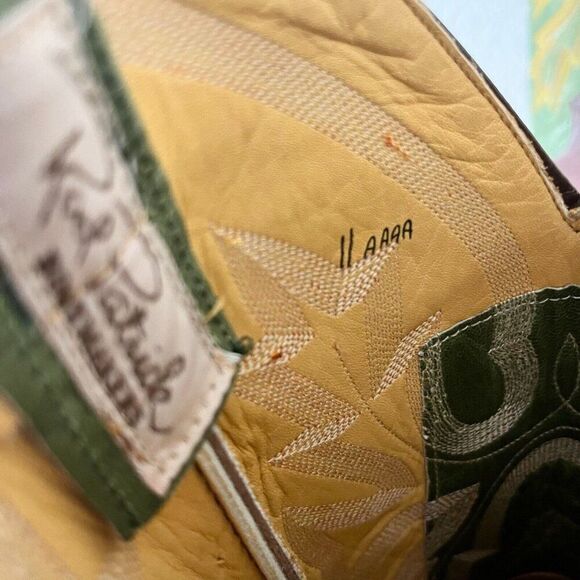 Rod Patrick Mens Cowboy Boots 11AAAA Brown Smooth Ostrich Leather Sole Round Toe - Picture 10 of 12